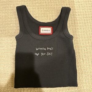 CHNGE Black Crop Top with Bold Statement